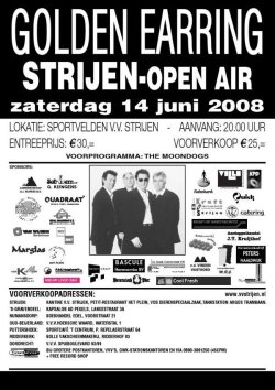 Golden Earring show poster Strijen June 14, 2008